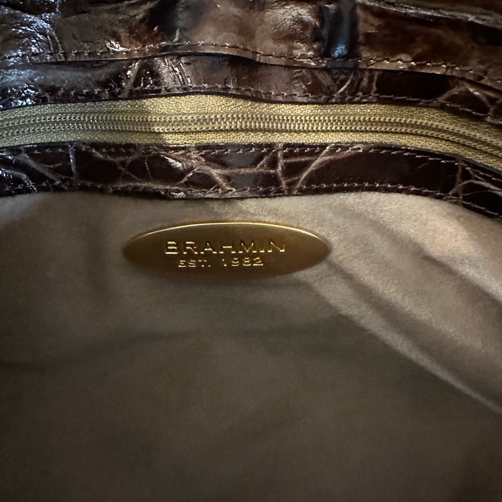 BRAHMIN Sophie Orinoco Croc Embossed Leather Shoulder Bag - Picture 10 of 12